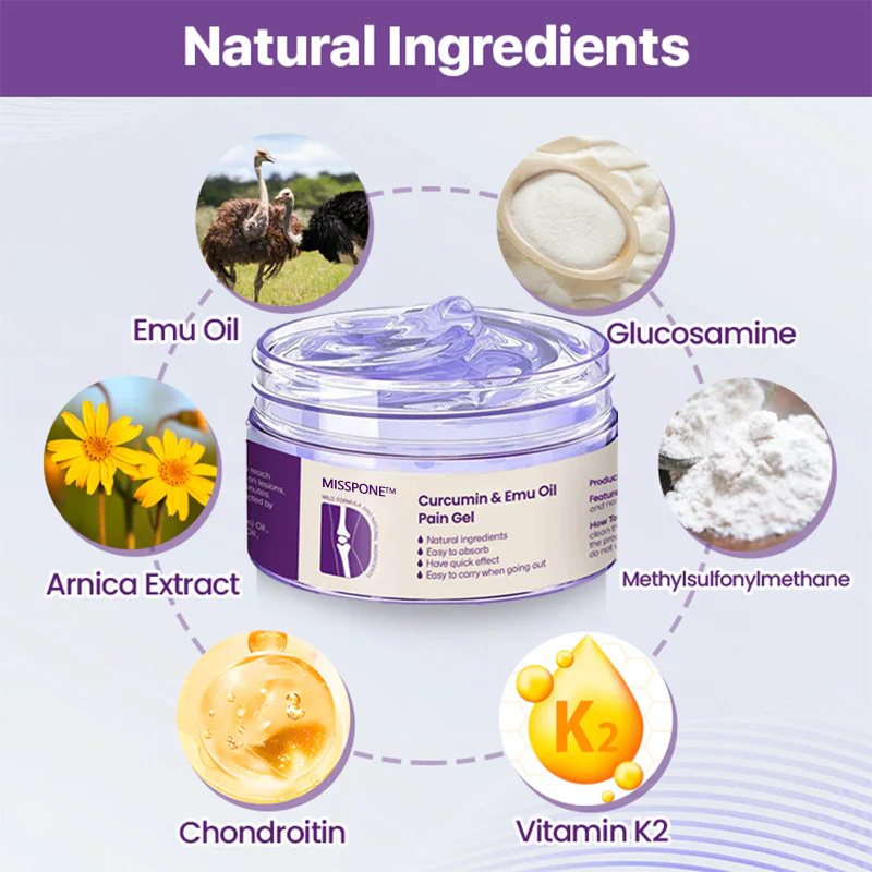 Misspone™ Curcumin & Emu Oil Pain Gel – 🏥Backed by US Osteopathic Experts
