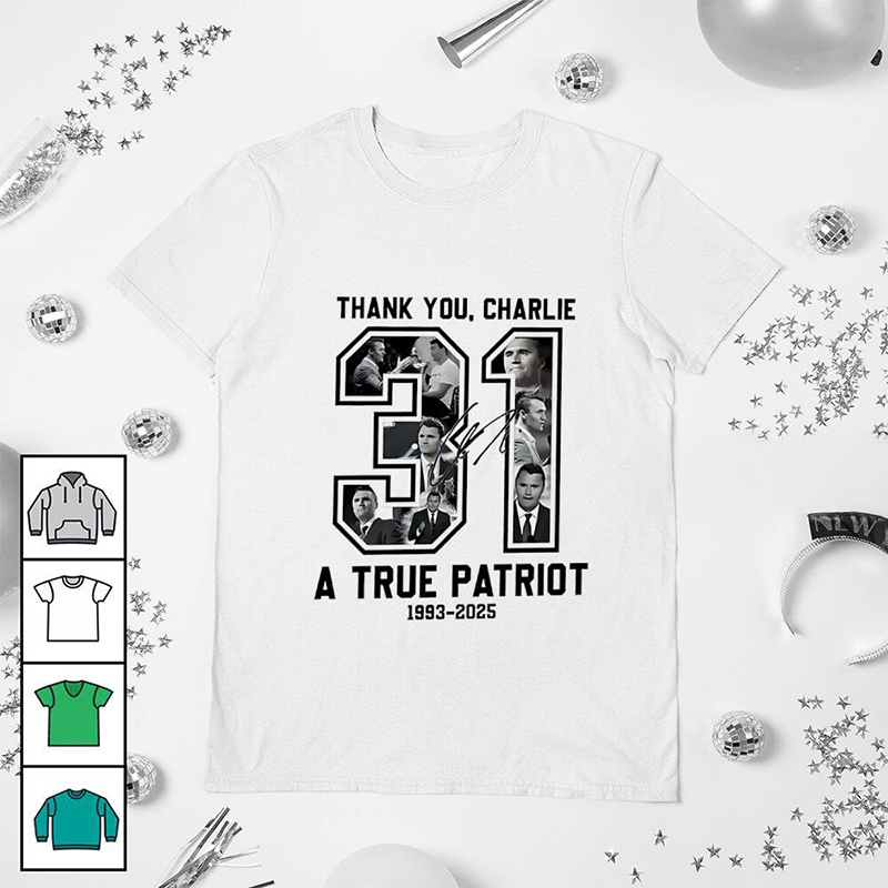 RIP Charlie Kirk a true patriot 1993 2025 thank you signature memorial shirt