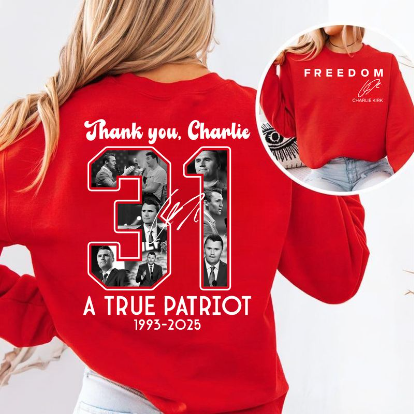 Thanks Charlie 31 True Patriot 1993-2025 Red Shirt