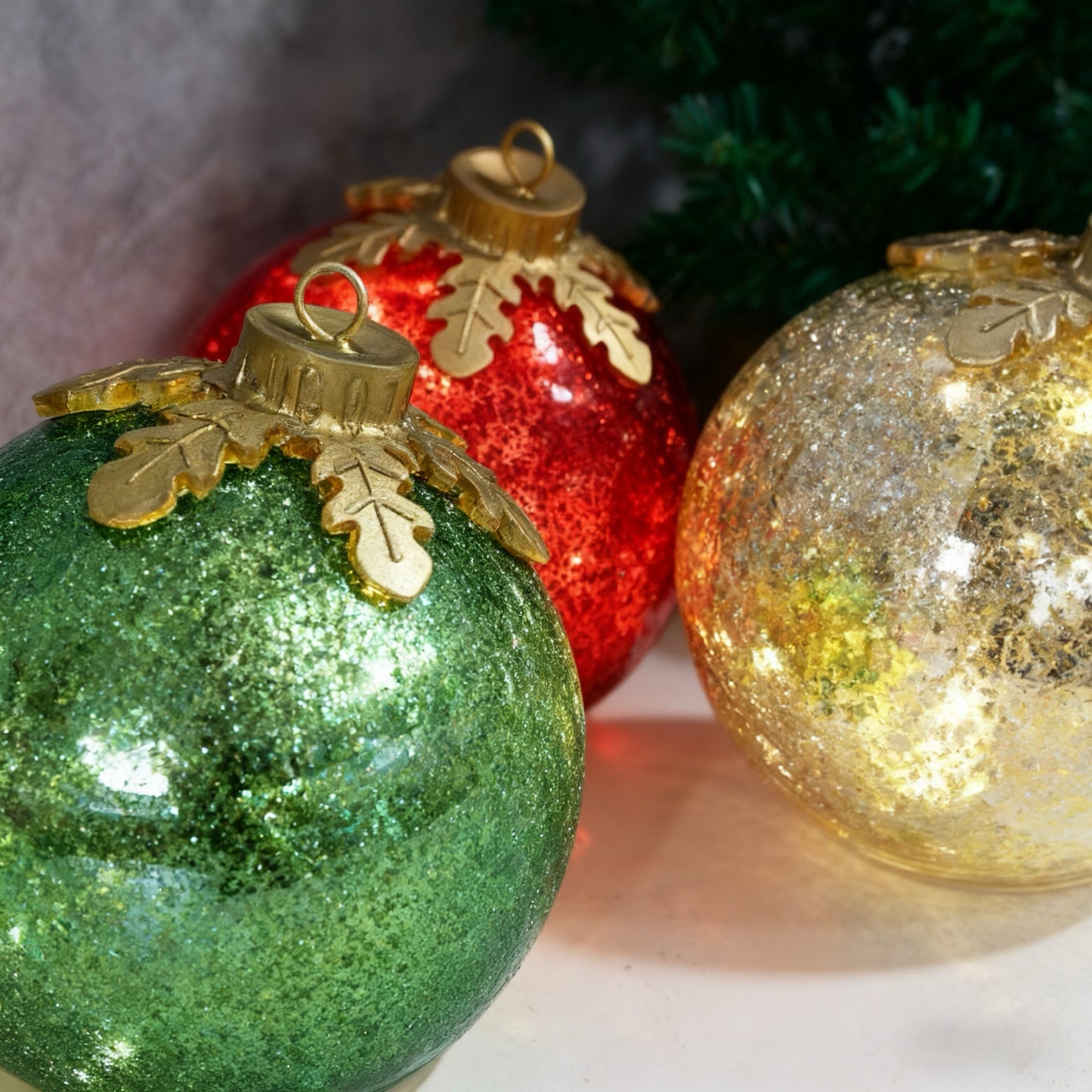🎅Glass tabletop Christmas decorations [3 pieces]🔔🎁