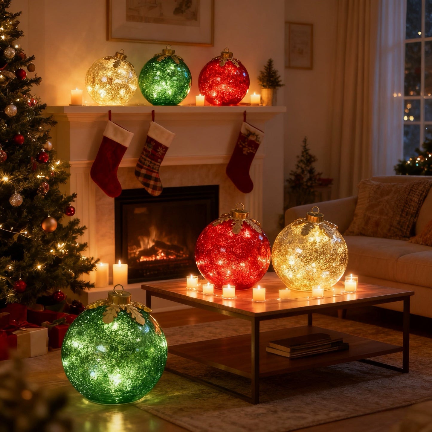 🎅Glass tabletop Christmas decorations [3 pieces]🔔🎁