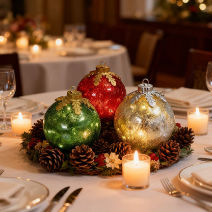 🎅Glass tabletop Christmas decorations [3 pieces]🔔🎁