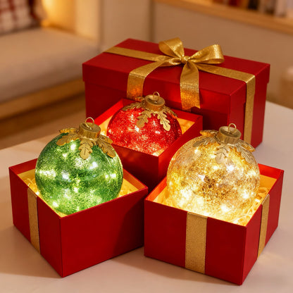 🎅Glass tabletop Christmas decorations [3 pieces]🔔🎁