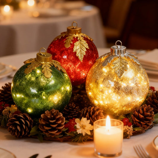 🎅Glass tabletop Christmas decorations [3 pieces]🔔🎁