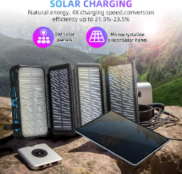 Outdoor Foldable Solar Large Capacity Charger Mobile Power Bank