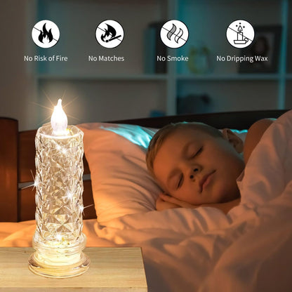 Rose Shadow LED Flameless Candles