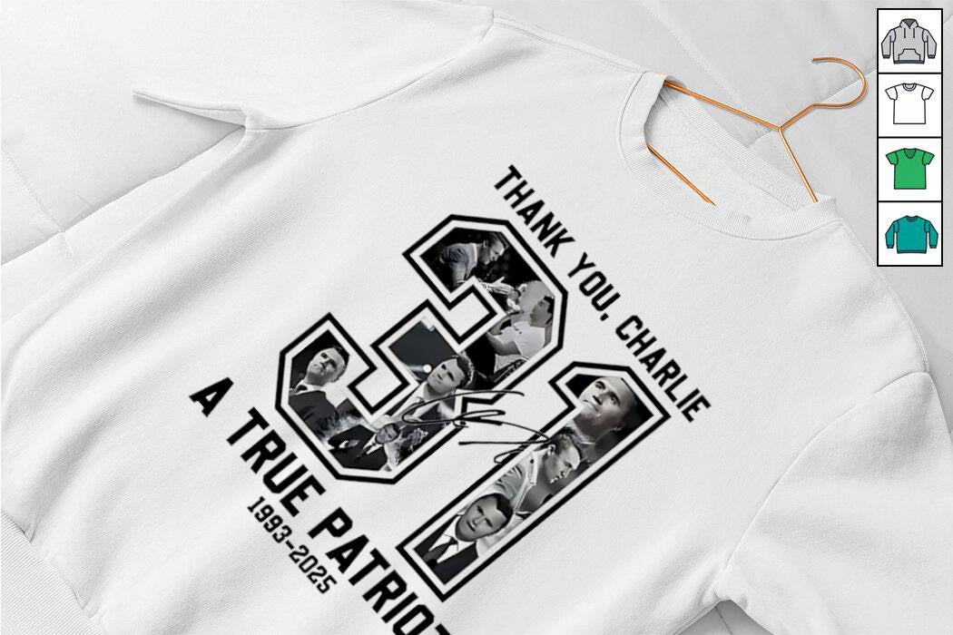 RIP Charlie Kirk a true patriot 1993 2025 thank you signature memorial shirt
