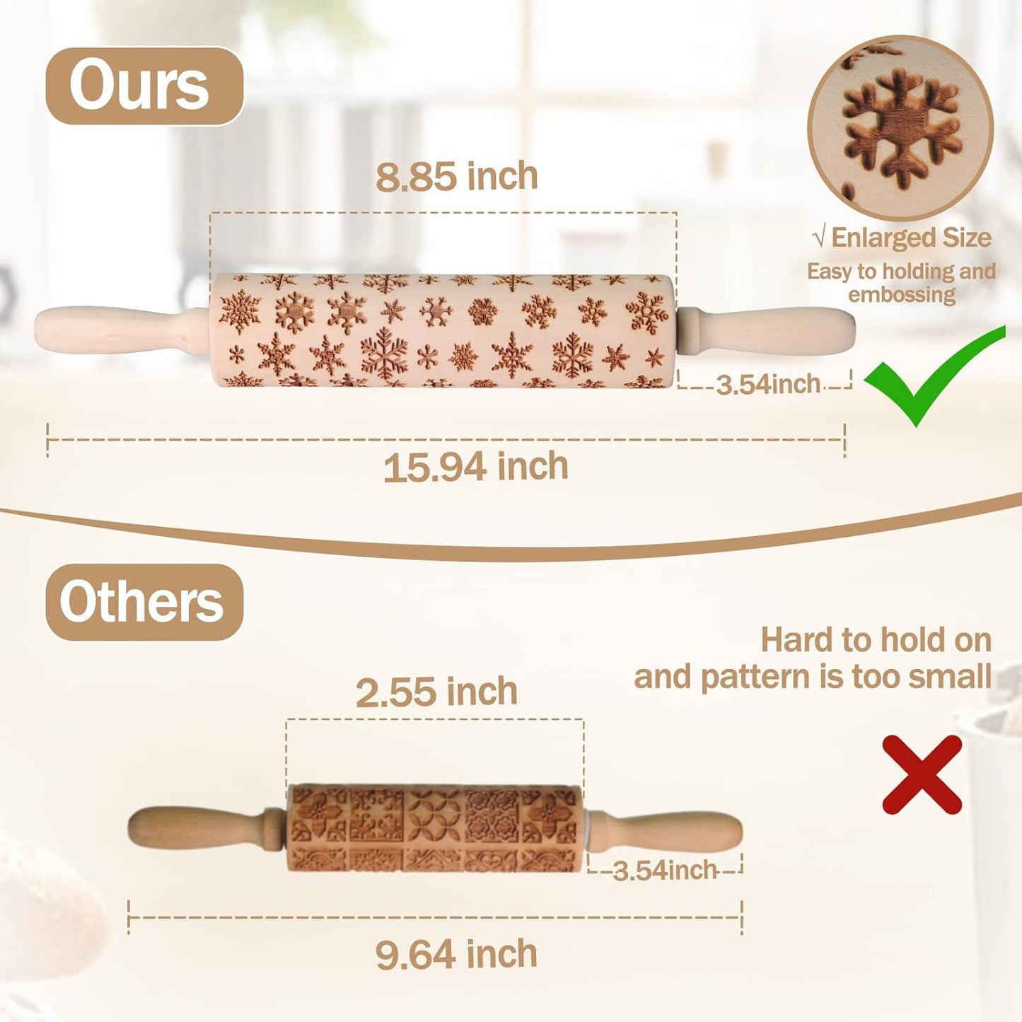 🎄 Christmas Rolling Pin – Bake Memories Together