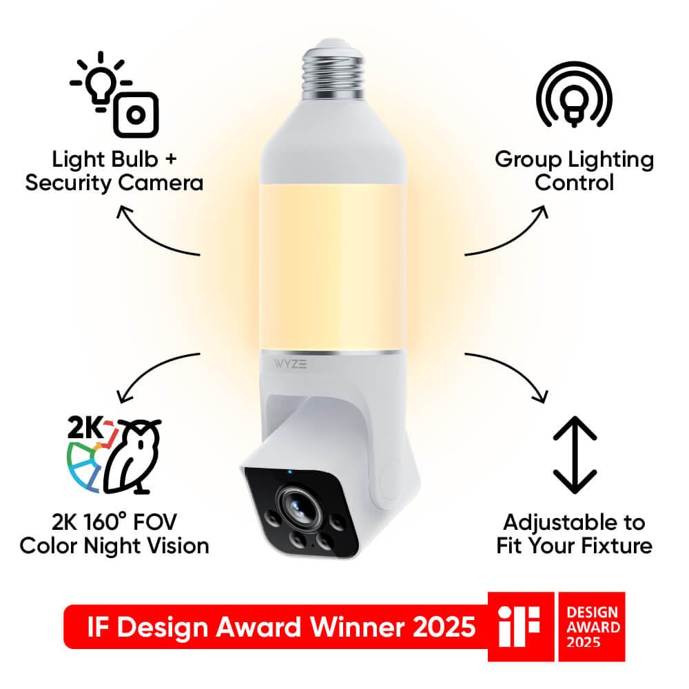 4MP Light Bulb Security Camera 5G&2.4GHz Wireless Outdoor Indoor Camera with Night Vision（Buy 2 Free Shipping）