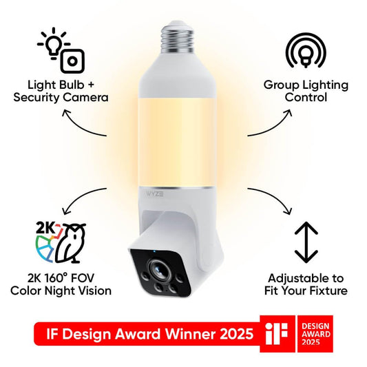 4MP Light Bulb Security Camera 5G&2.4GHz Wireless Outdoor Indoor Camera with Night Vision（Buy 2 Free Shipping）