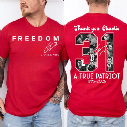 Thanks Charlie 31 True Patriot 1993-2025 Red Shirt