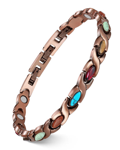 Diystar® Copper Bracelets for Women. Pure Copper Magnetic Bracelet with 3800 Gauss Effective Magnets
