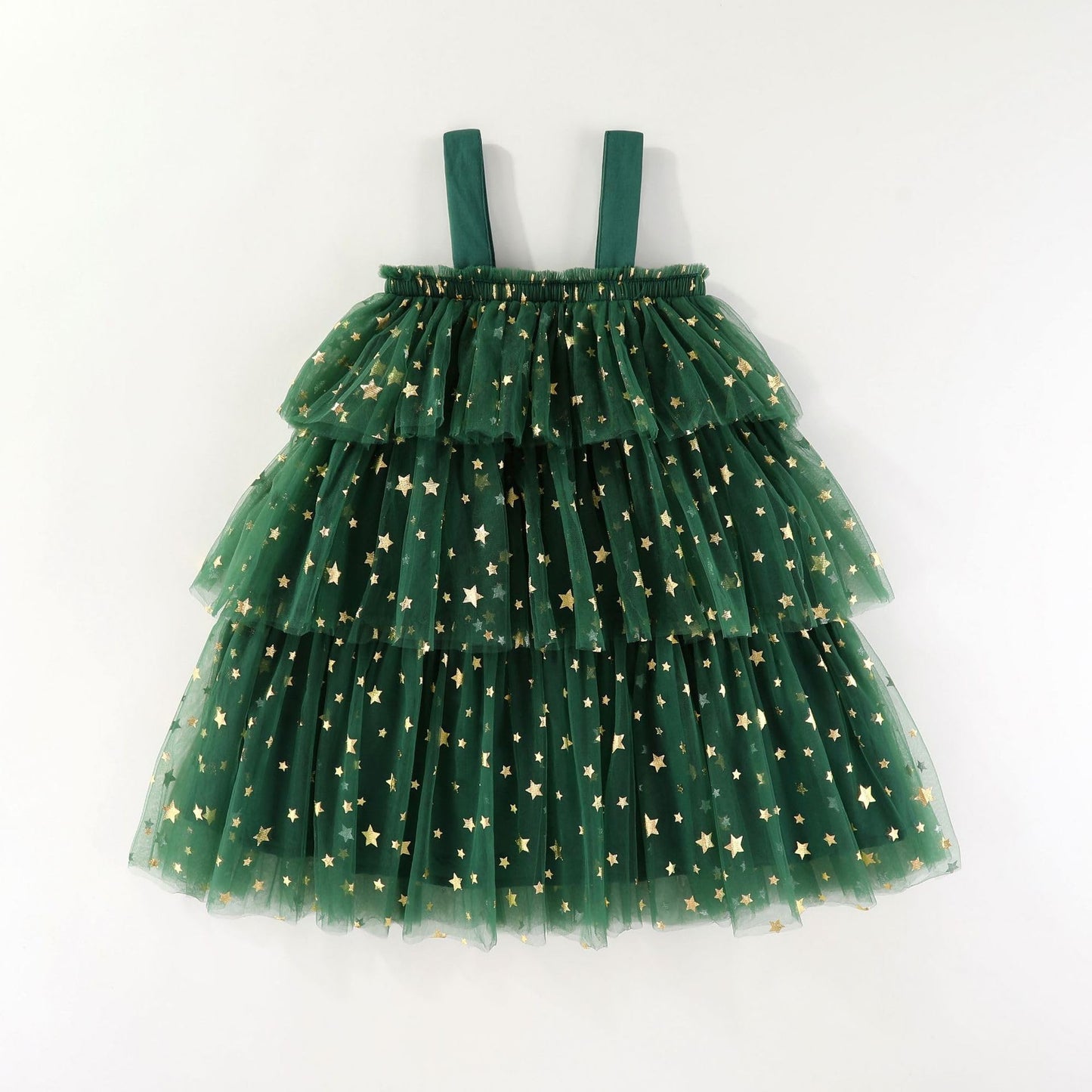 🎄✨Girls Christmas Dress Star Sequin Multi-layer Tulle🎅