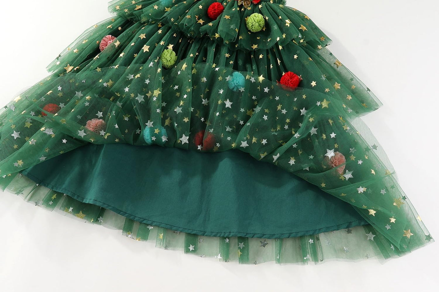 🎄✨Girls Christmas Dress Star Sequin Multi-layer Tulle🎅