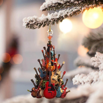 Rockin' Around The Guitar Christmas Tree Ornament