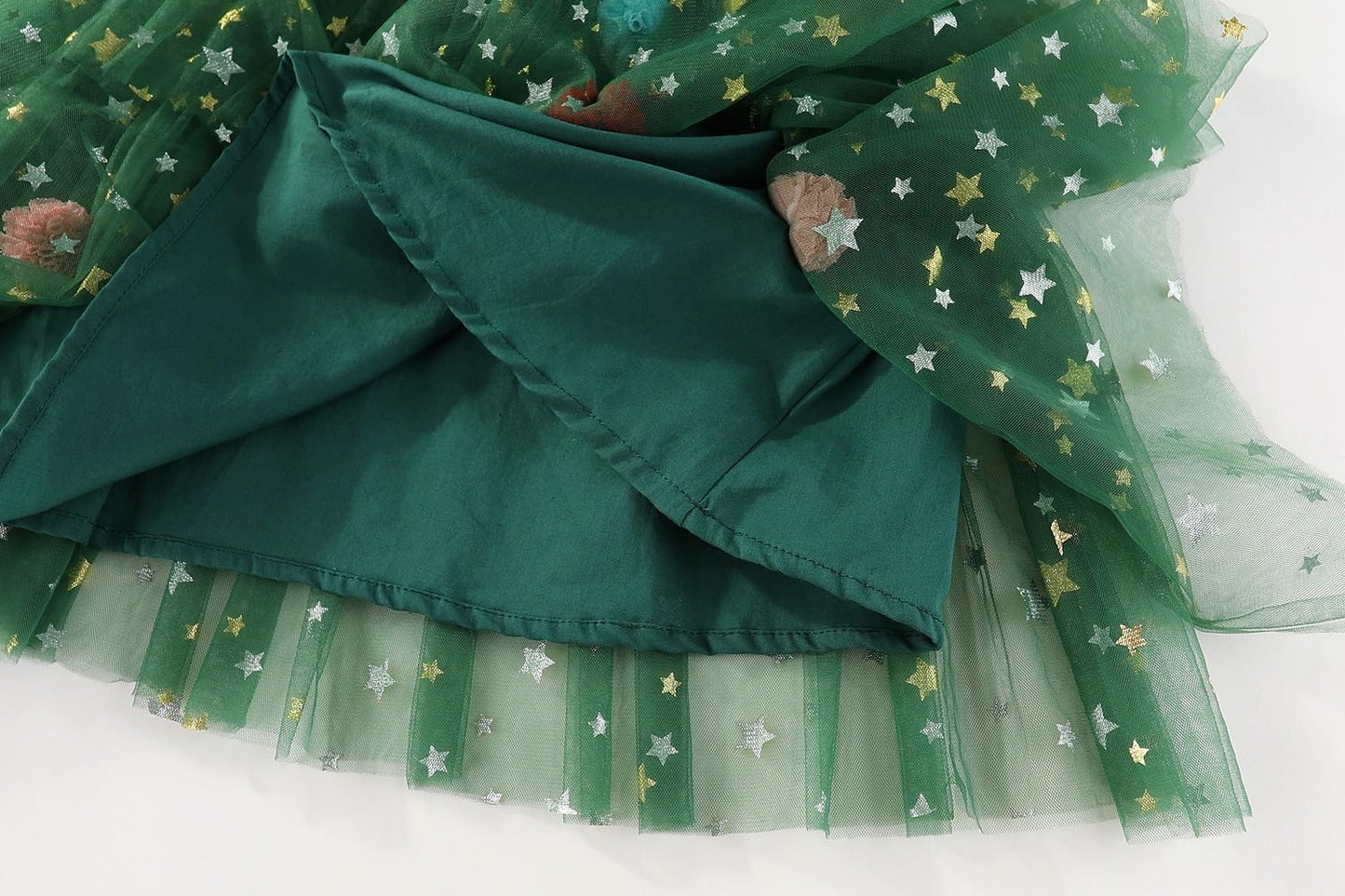 🎄✨Girls Christmas Dress Star Sequin Multi-layer Tulle🎅