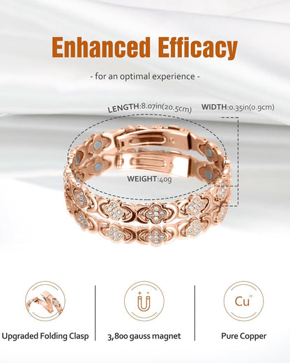 Diystar® Copper Bracelets for Women. Pure Copper Magnetic Bracelet with 3800 Gauss Effective Magnets