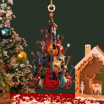 Rockin' Around The Guitar Christmas Tree Ornament