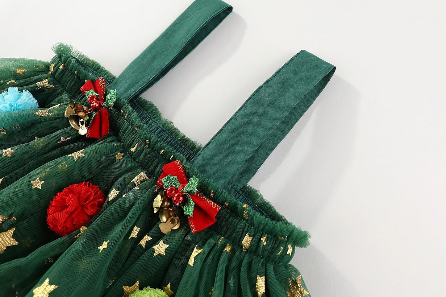 🎄✨Girls Christmas Dress Star Sequin Multi-layer Tulle🎅