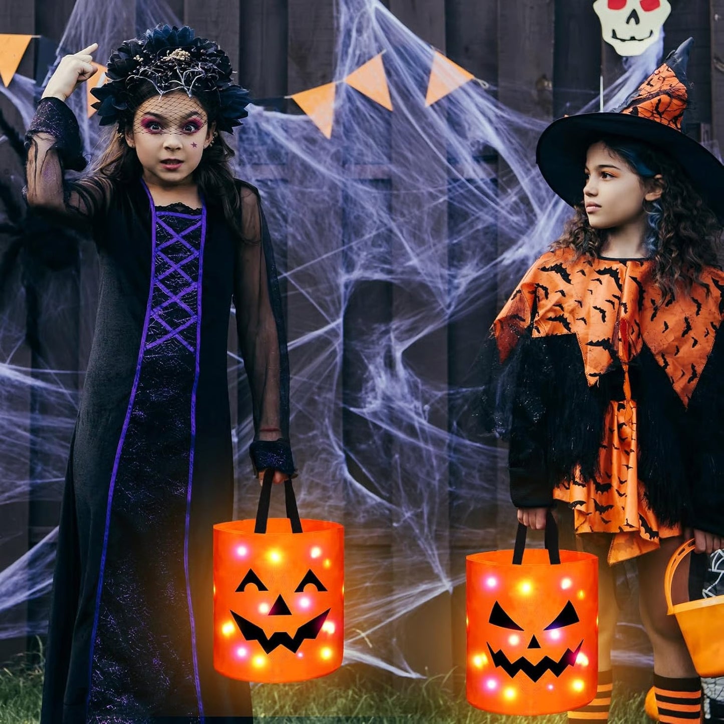 🎃Halloween Candy Bucket with LED Lights