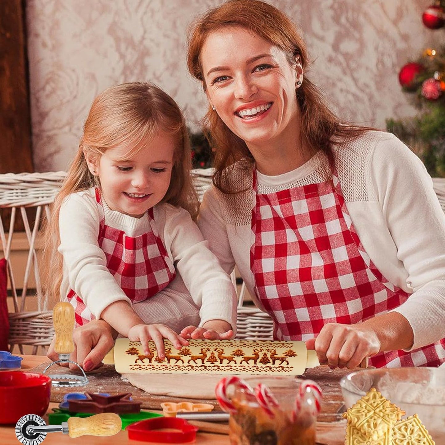 🎄 Christmas Rolling Pin – Bake Memories Together