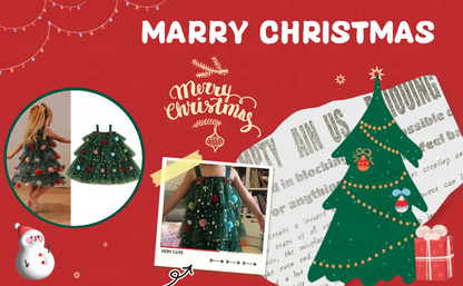 🎄✨Girls Christmas Dress Star Sequin Multi-layer Tulle🎅