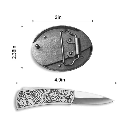 Western Orange Embossed Belt With Belt Buckle