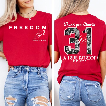 Thanks Charlie 31 True Patriot 1993-2025 Red Shirt