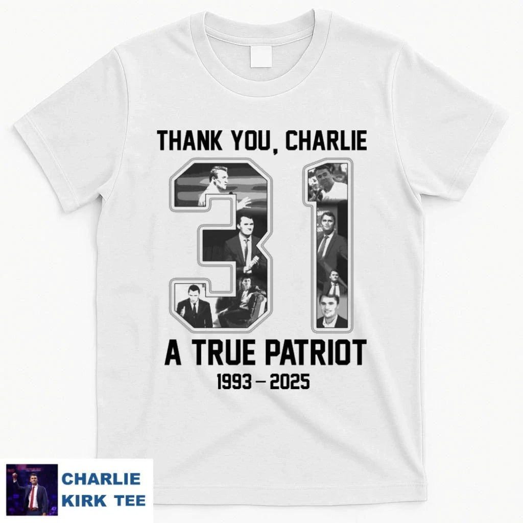 RIP Charlie Kirk a true patriot 1993 2025 thank you signature memorial shirt