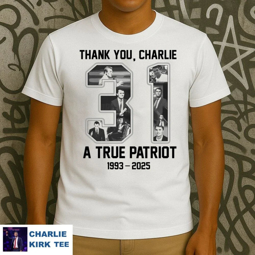 RIP Charlie Kirk a true patriot 1993 2025 thank you signature memorial shirt