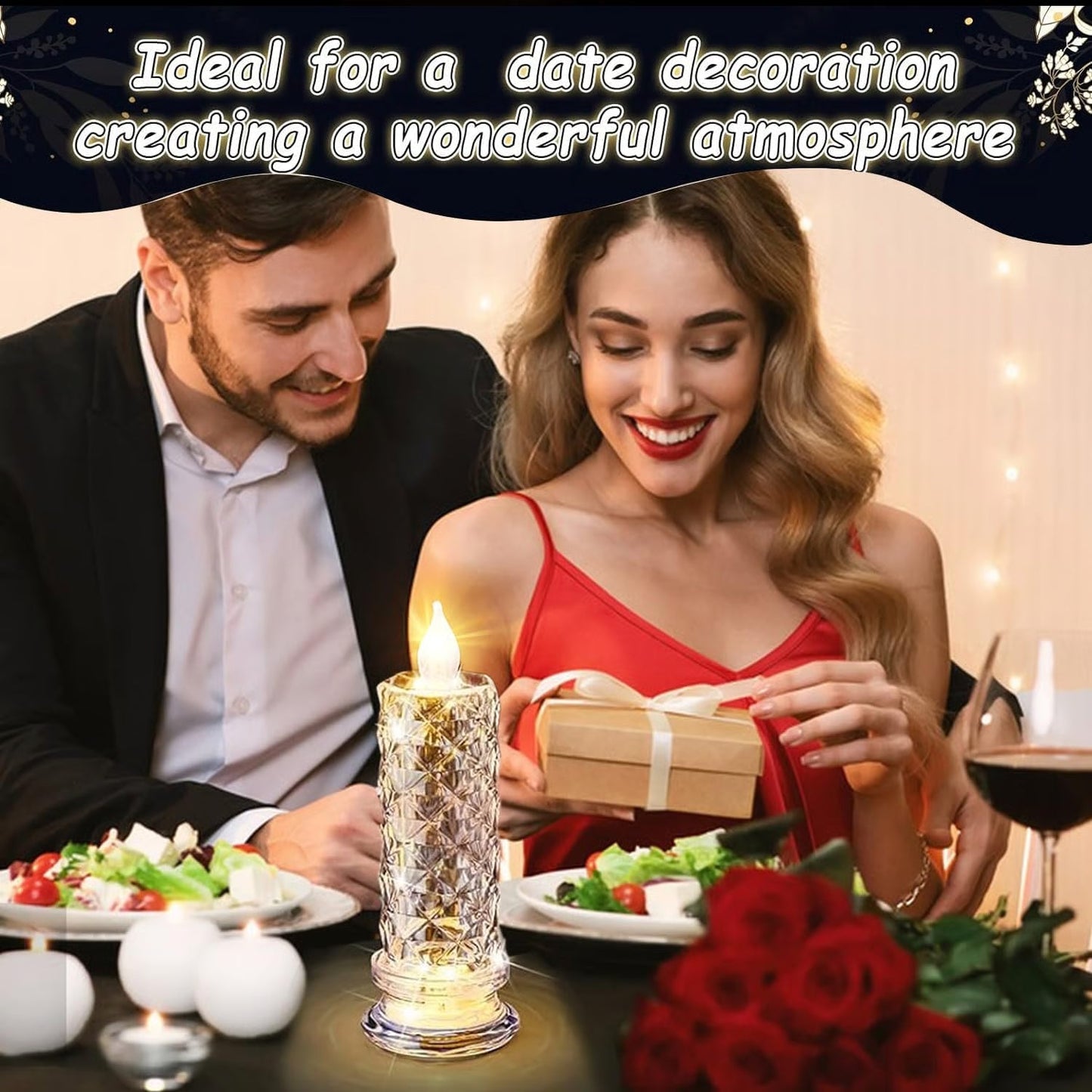 Rose Shadow LED Flameless Candles