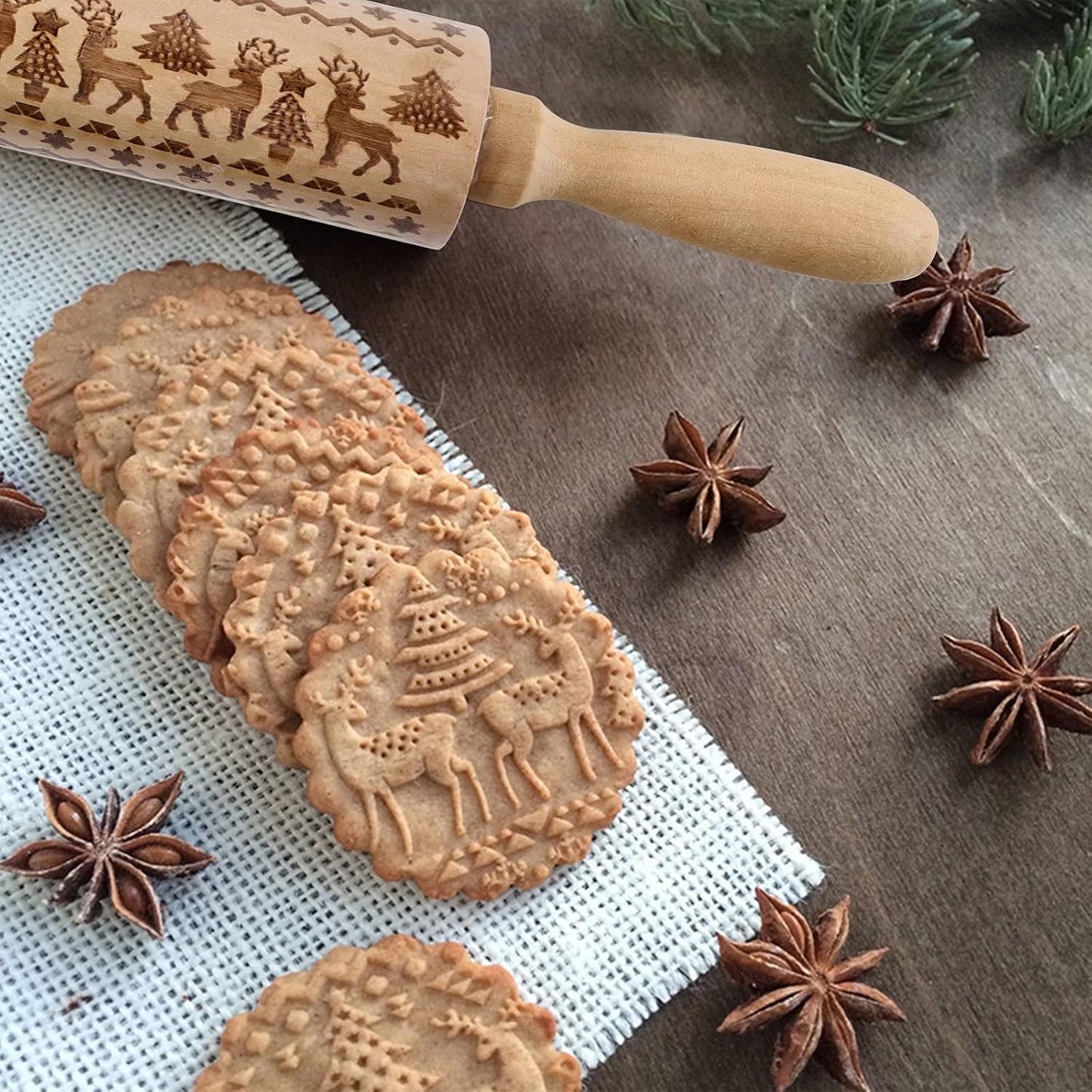 🎄 Christmas Rolling Pin – Bake Memories Together
