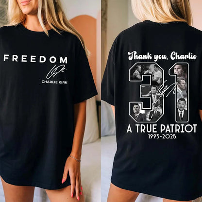 Thanks Charlie 31 True Patriot 1993-2025 Red Shirt