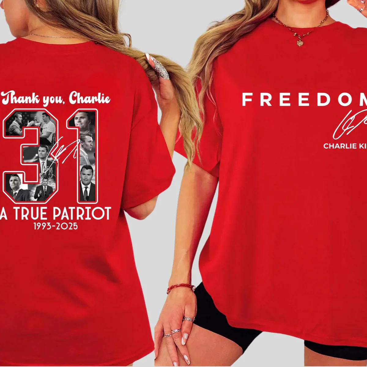 Thanks Charlie 31 True Patriot 1993-2025 Red Shirt