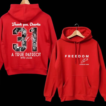 Thanks Charlie 31 True Patriot 1993-2025 Red Shirt